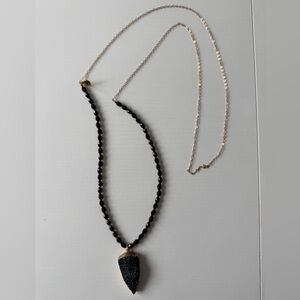 Love Poppy Black and Gold Druzy Necklace